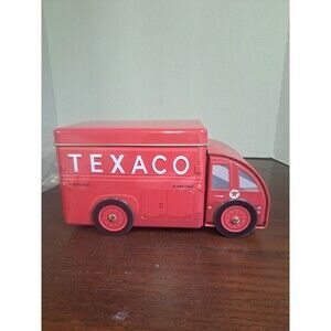 Open Roads Brand Red TEXACO Fuel Tank Truck Rolling Storage Tin Collectible